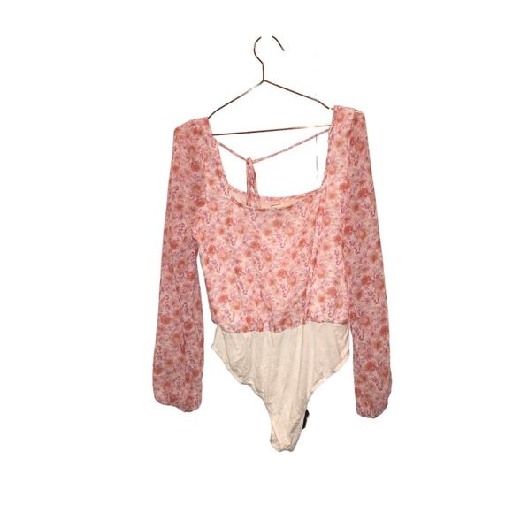 Peach love California floral bodysuit size large - Picture 3 of 8